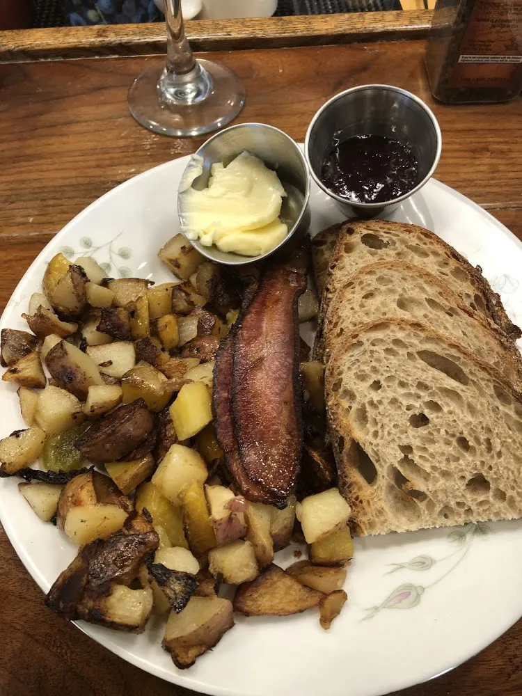 Mimosa with Bacon Toast and Breakfast Potatoes Everything Was Ala Cart